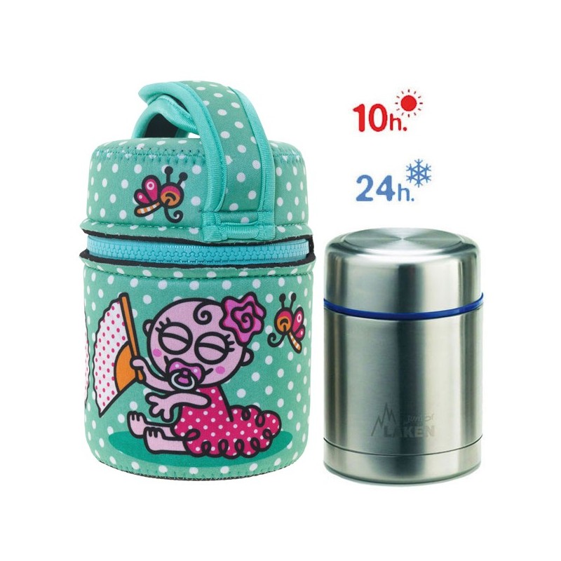 Laken Junior Lunch Box Isotherme Turquoise Avec Bebe Flamenco 50cl