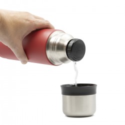 Bouteille Isotherme 350ml - Gourde Isotherme avec Bec Verseur - Mug pour  Cafe et Eau Chaud - Bouteilles Isothermes Inox avec Poignée,Sans BPA,Thermo